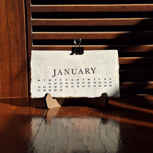 MINI EMBOSSED DECKLE EDGE DESK CALENDAR