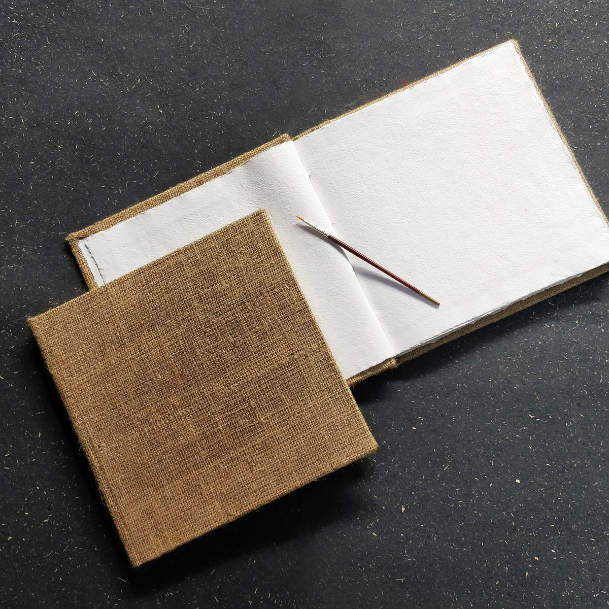 JUTE DECKLED NOTEBOOK - SQUARE - Pune Handmade Papers